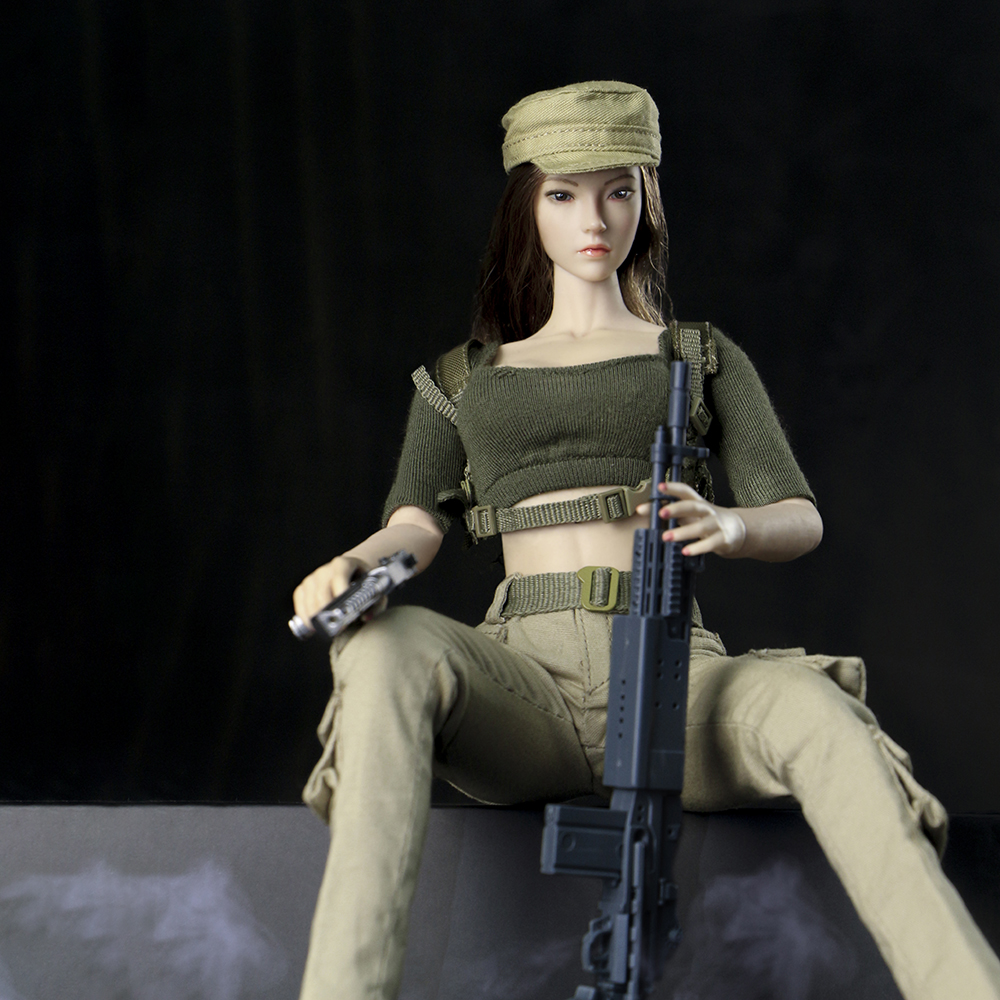 现货 1:6女兵人 套装配件 女素体军衣套装 包胶女素体