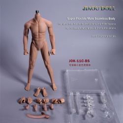 JIAOU DOLL Stainless Steel 1/6 Male Nude Seamless Body Action Figure in Wheaten SKin